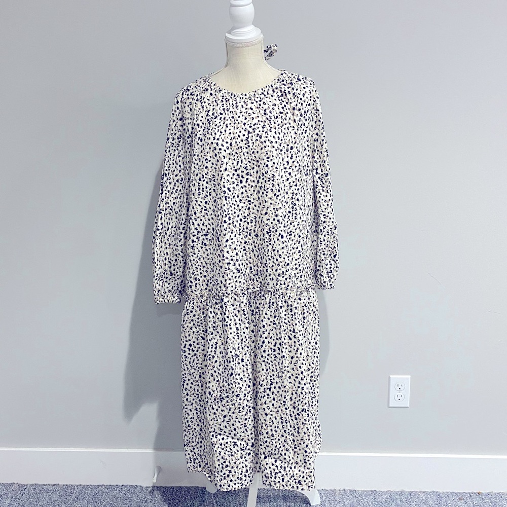 Animal Print Long Dress w/ Pockets